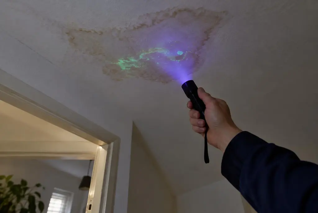 Lekdetectie Wijk bij Duurstede – kleurstof controleren op het plafond met uv-licht