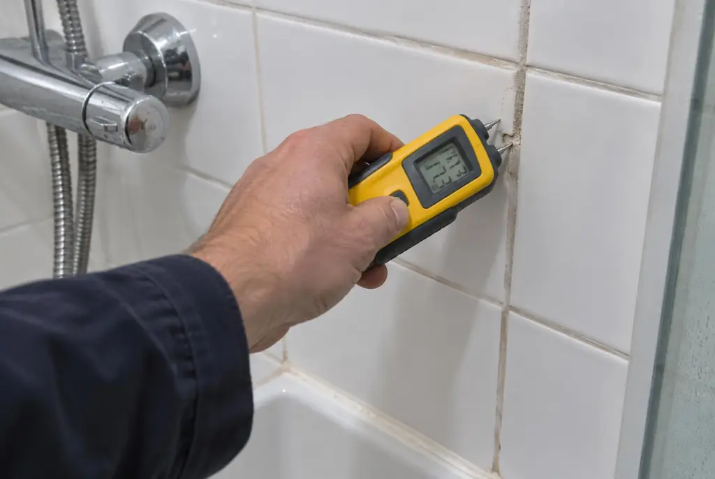 Lekdetectie Wijk bij Duurstede – vochtmeter op badkamertegels bij de douche
